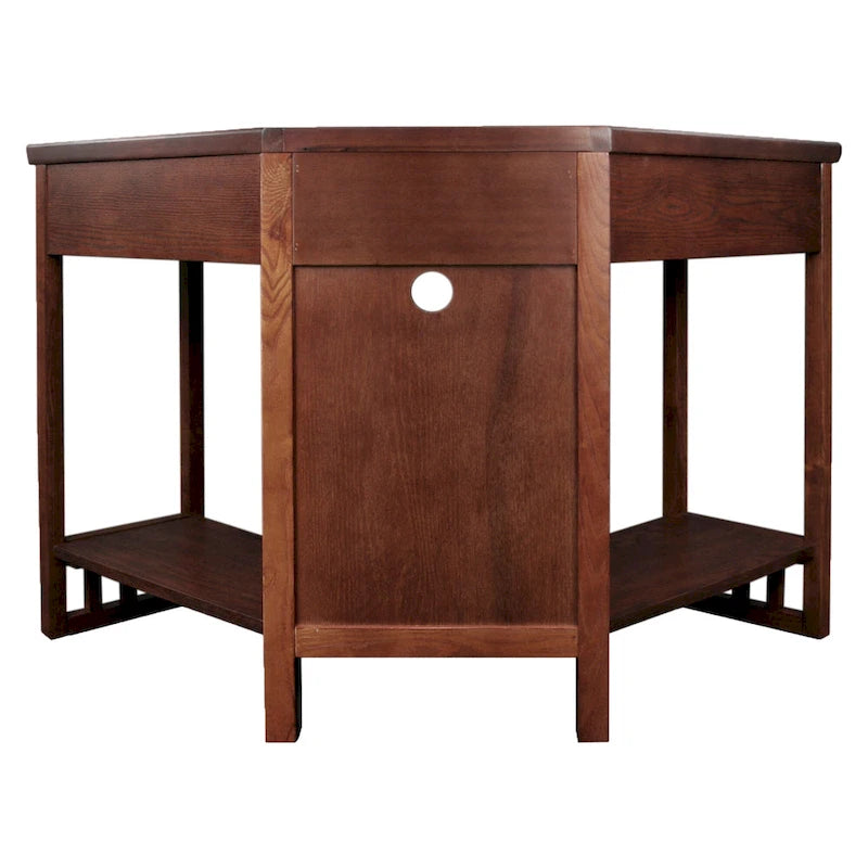 Bureau d'angle style Mission – 7 couleurs, 1 personne, bois massif