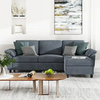 Futzca Sectional Sofa Couch, 3 Seat L Shaped Sofa with Removable Pillows