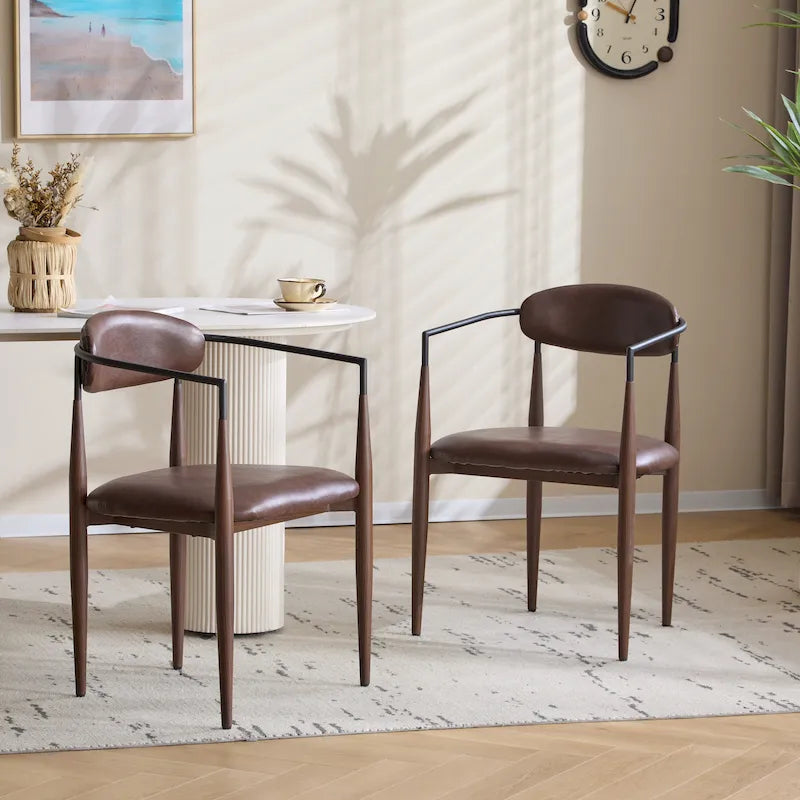 Chaise de salle à manger capitonnée noire/dorée, style moderne, lot de 2