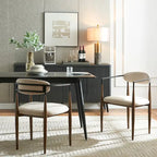 Chaise de salle à manger capitonnée noire/dorée, style moderne, lot de 2