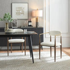 Chaise de salle à manger capitonnée noire/dorée, style moderne, lot de 2