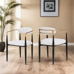 Chaise de salle à manger capitonnée noire/dorée, style moderne, lot de 2