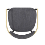 Chaise de salle à manger capitonnée noire/dorée, style moderne, lot de 2