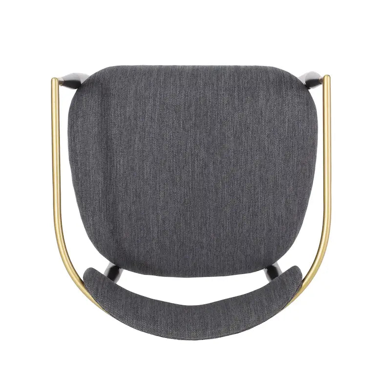 Chaise de salle à manger capitonnée noire/dorée, style moderne, lot de 2