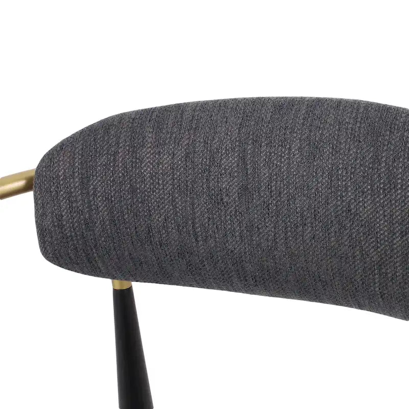 Chaise de salle à manger capitonnée noire/dorée, style moderne, lot de 2