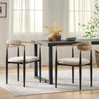 Chaise de salle à manger capitonnée noire/dorée, style moderne, lot de 2