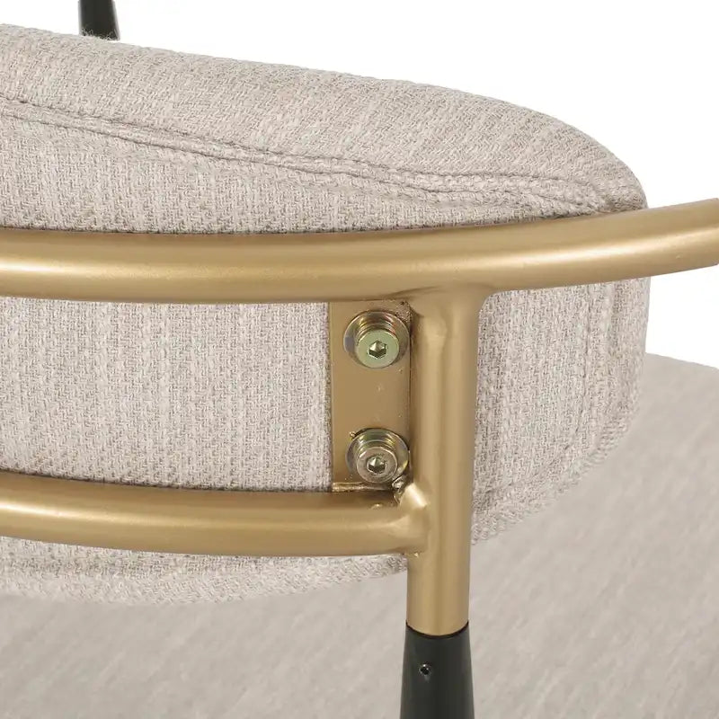 Chaise de salle à manger capitonnée noire/dorée, style moderne, lot de 2