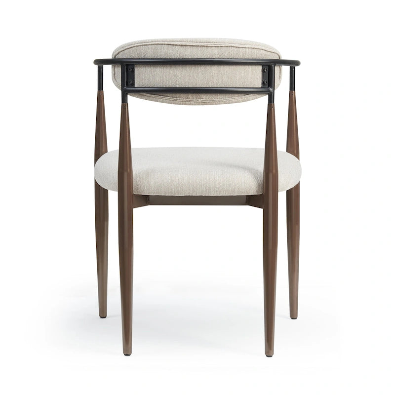Chaise de salle à manger capitonnée noire/dorée, style moderne, lot de 2