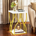 Console moderne dorée avec plateau en marbre pour entrée ou couloir
