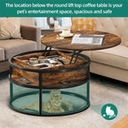 Table basse relevable ronde avec rangement, multicolore, 1-2 personnes