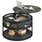 Table basse relevable ronde avec rangement, multicolore, 1-2 personnes