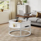 Table basse relevable ronde avec rangement, multicolore, 1-2 personnes