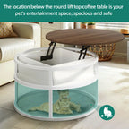 Table basse relevable ronde avec rangement, multicolore, 1-2 personnes