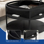 Table basse relevable ronde avec rangement, multicolore, 1-2 personnes
