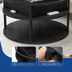 Table basse relevable ronde avec rangement, multicolore, 1-2 personnes