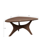 Table basse triangulaire brun / brun clair, moderne du milieu du siècle, monobloc