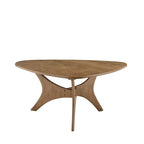 Table basse triangulaire brun / brun clair, moderne du milieu du siècle, monobloc