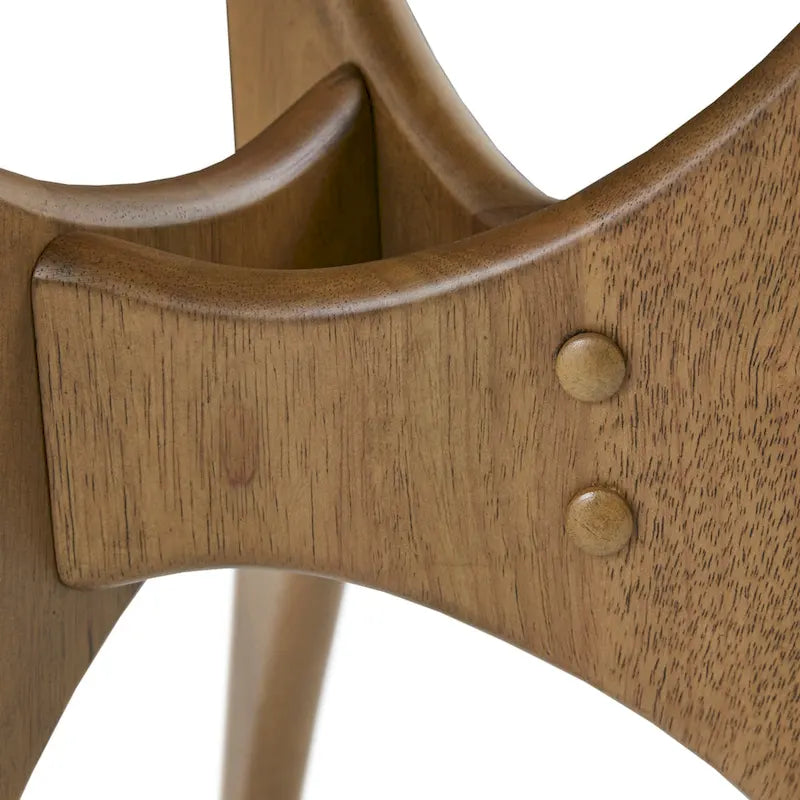 Table basse triangulaire brun / brun clair, moderne du milieu du siècle, monobloc