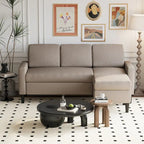 Canapé d'angle convertible en L, 2 places | Gris clair / Gris foncé / Marron / Kaki / Noir