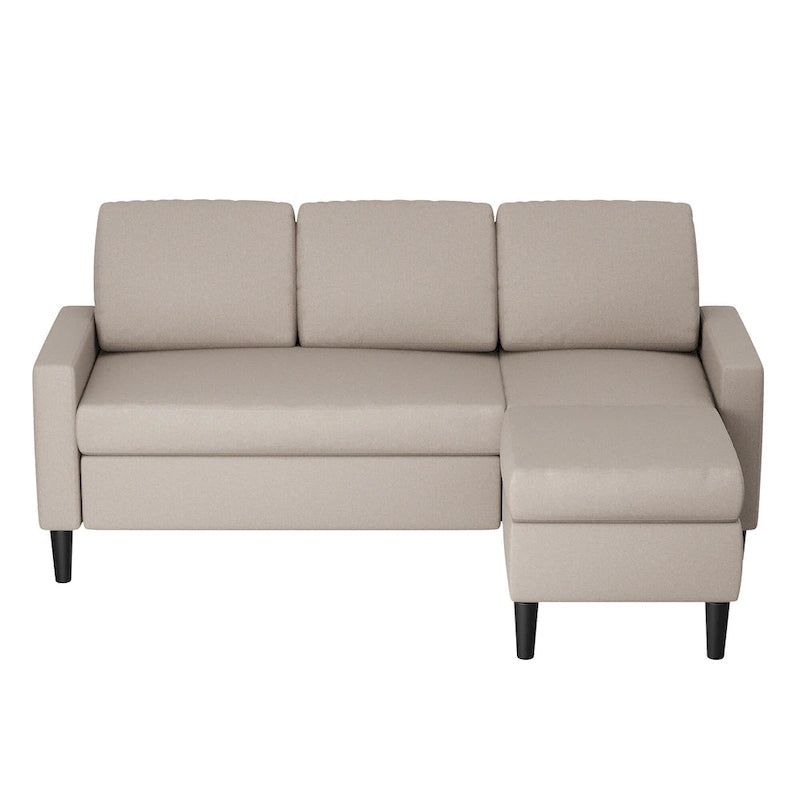 Canapé d'angle convertible en L, 2 places | Gris clair / Gris foncé / Marron / Kaki / Noir