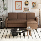Canapé d'angle convertible en L, 2 places | Gris clair / Gris foncé / Marron / Kaki / Noir