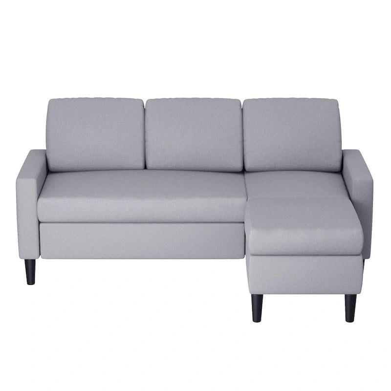 Canapé d'angle convertible en L, 2 places | Gris clair / Gris foncé / Marron / Kaki / Noir