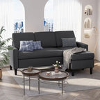 Canapé d'angle convertible en L, 2 places | Gris clair / Gris foncé / Marron / Kaki / Noir