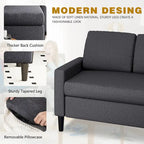 Canapé d'angle convertible en L, 2 places | Gris clair / Gris foncé / Marron / Kaki / Noir