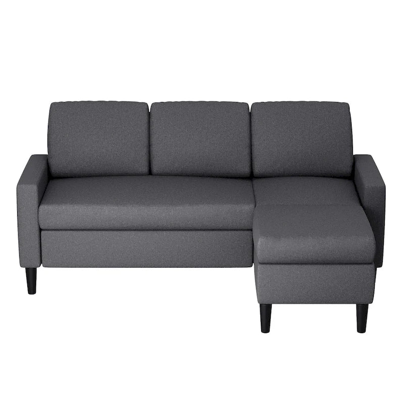 Canapé d'angle convertible en L, 2 places | Gris clair / Gris foncé / Marron / Kaki / Noir
