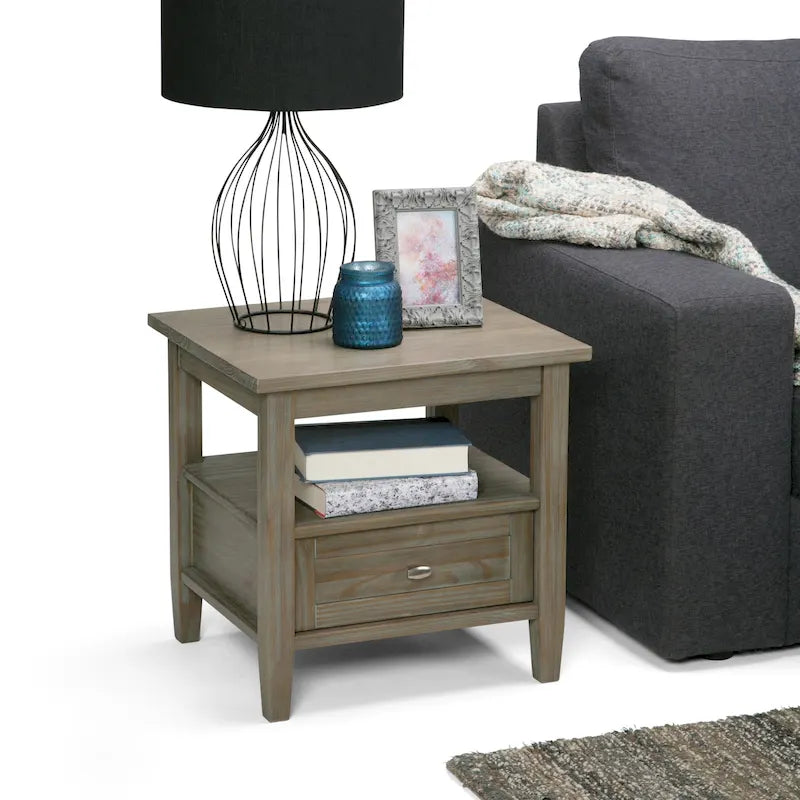 Table d'appoint de transition avec tiroir et étagère ouverte, 50,8 cm de large – Plusieurs coloris
