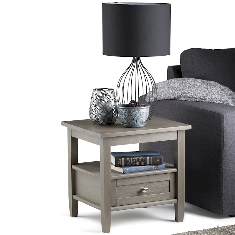 Table d'appoint de transition avec tiroir et étagère ouverte, 50,8 cm de large – Plusieurs coloris