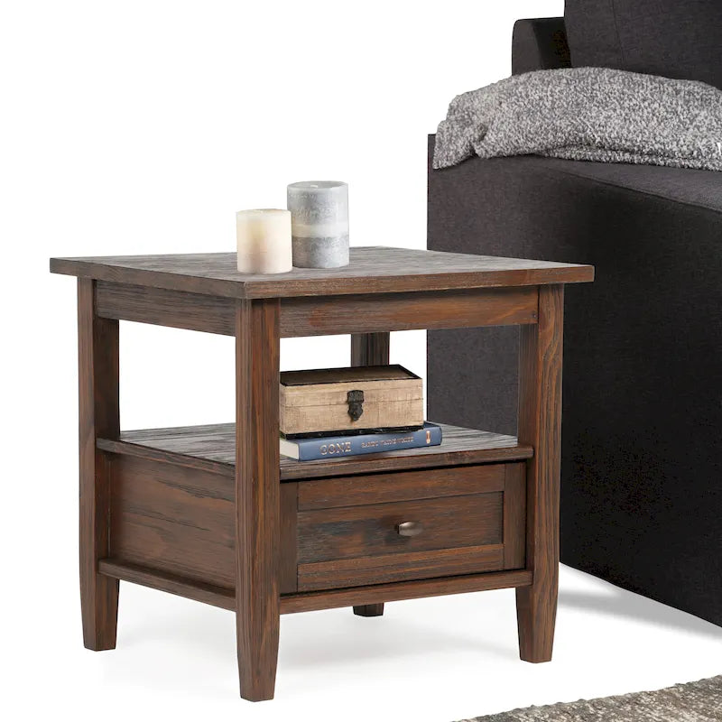 Table d'appoint de transition avec tiroir et étagère ouverte, 50,8 cm de large – Plusieurs coloris