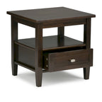 Table d'appoint de transition avec tiroir et étagère ouverte, 50,8 cm de large – Plusieurs coloris