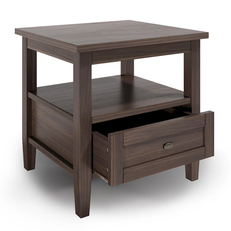 Table d'appoint de transition avec tiroir et étagère ouverte, 50,8 cm de large – Plusieurs coloris
