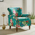 Fauteuil d'appoint à oreilles, accoudoirs roulés et clouté, multicolore, une place