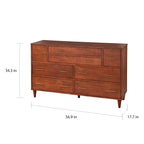 Commode à 8 tiroirs Mid-Century chêne / blanc / blanc et bois clair, 2 personnes