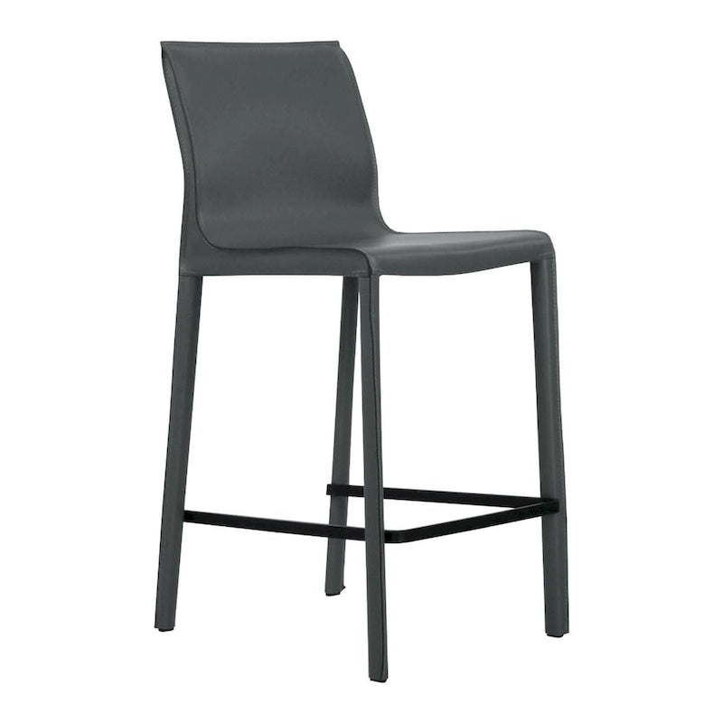 Tabouret de comptoir STAN en cuir moderne