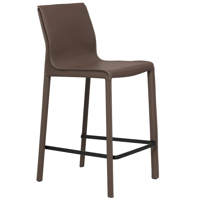 Tabouret de comptoir STAN en cuir moderne