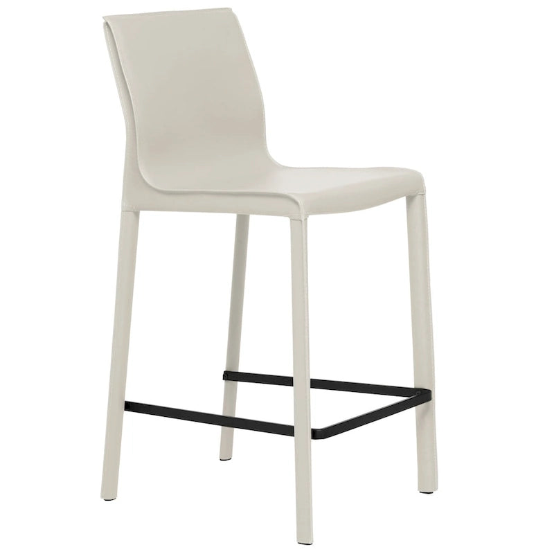 Tabouret de comptoir STAN en cuir moderne