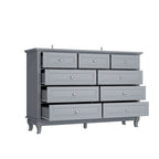 Commode à 9 tiroirs de 139,95 cm de large : Meuble de rangement spacieux au design épuré, laqué