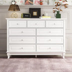Commode à 9 tiroirs de 139,95 cm de large : Meuble de rangement spacieux au design épuré, laqué