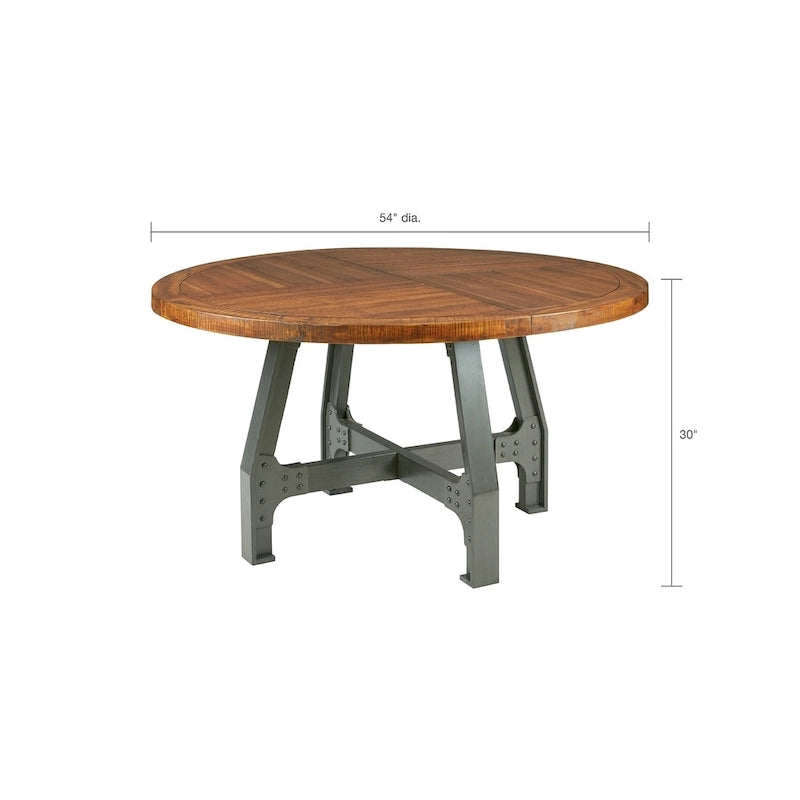 Table à manger ronde, ambre/graphite, 6 places