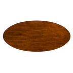 Table basse ovale marron/noire/blanche/grise, piètement en X, pieds recouverts de métal, montage par 1 personne