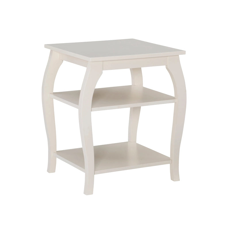 Table d'appoint de ferme Ingrid Wood avec 2 étagères