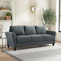 Canapé contemporain 3 places en microfibre gris/marron/huître/marron clair/bleu