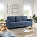 Canapé contemporain 3 places en microfibre gris/marron/huître/marron clair/bleu