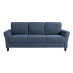 Canapé contemporain 3 places en microfibre gris/marron/huître/marron clair/bleu