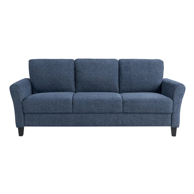 Canapé contemporain 3 places en microfibre gris/marron/huître/marron clair/bleu