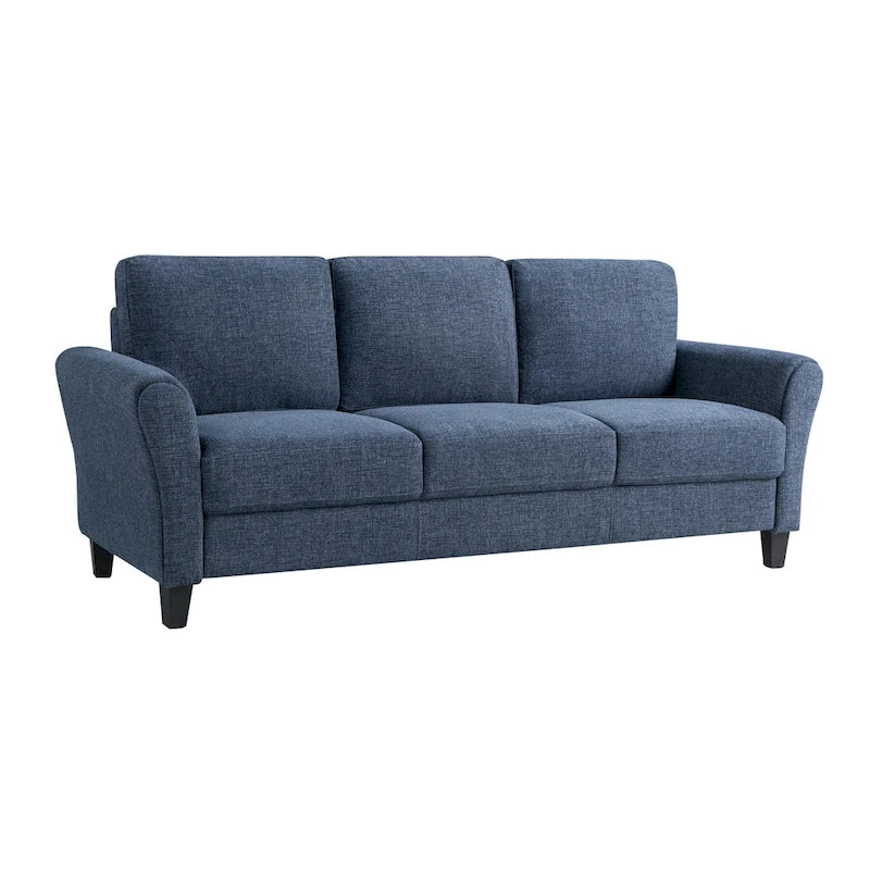 Canapé contemporain 3 places en microfibre gris/marron/huître/marron clair/bleu