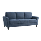 Canapé contemporain 3 places en microfibre gris/marron/huître/marron clair/bleu